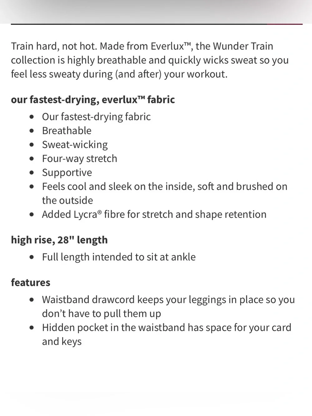 Lululemon Wunder Train High-Rise Tight 28